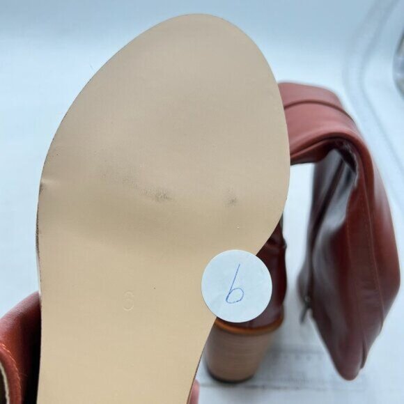 FSJ Women Side Zipper Wedge High Heel Point Toe Fancy Pull On Ladies Boot Maroon - Picture 6 of 8